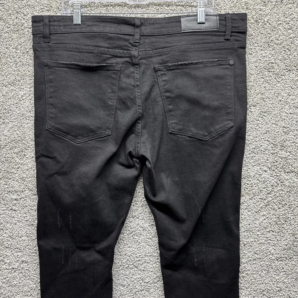 GTFD Los‎ Angeles Button Fly Jeans Mens 38x32 Streetwear Distress Anarchy Flames